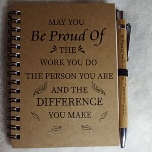 INSPIRATIONAL NOTEBOOK WITH MATCHING PEN WITH SAME SAYING!! NEW!!